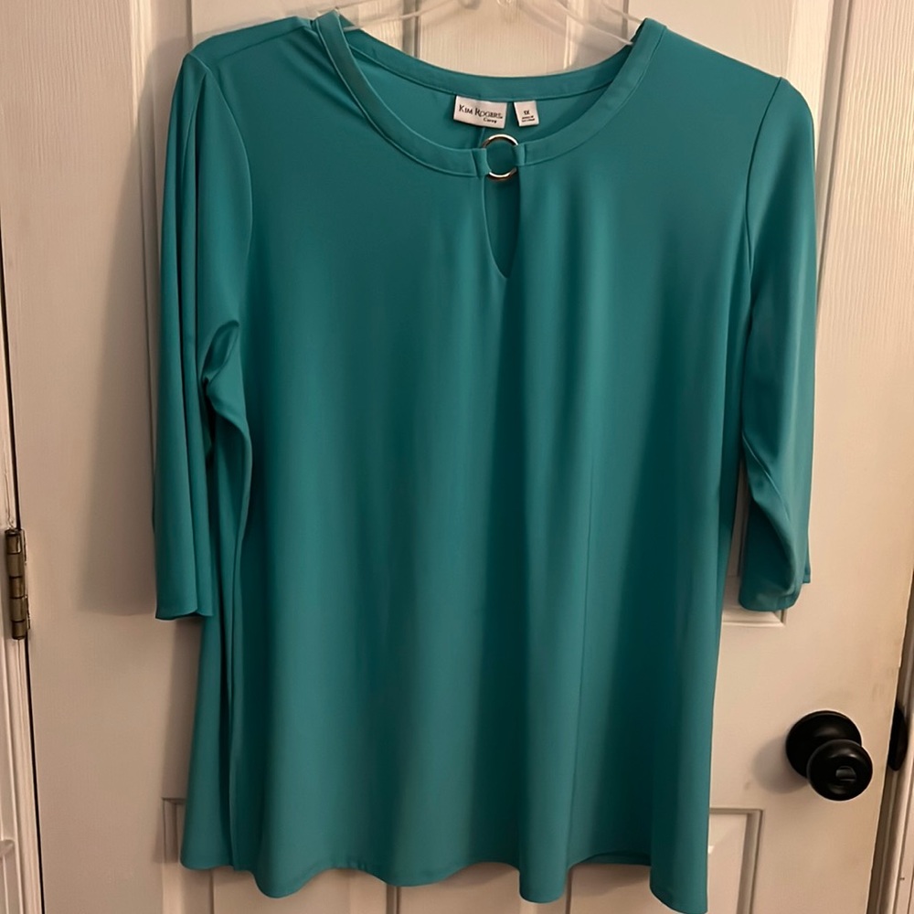 Kim Rogers 1X 3/4 sleeved blouse